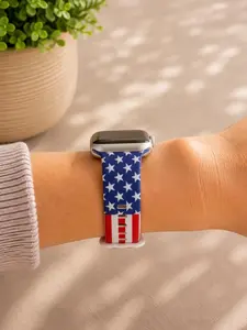 American Flag Watch Band – Patriotic Silicone Watch Strap – Fourth of July Americana Watch Band for Women