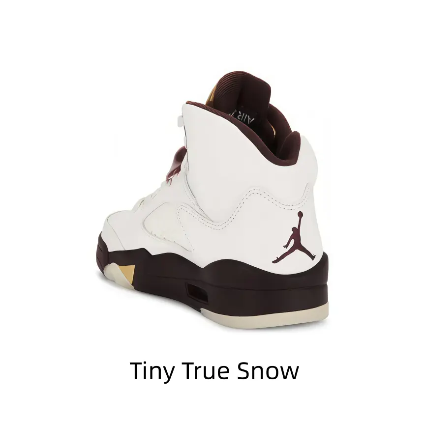 Trendy everyday unisex high-top retro sneakers combining smooth cream leather and burgundy inner padding, ergonomic memory foam insole and supportive dark wine rubber midsole, great for morning jogs and office daily commutes