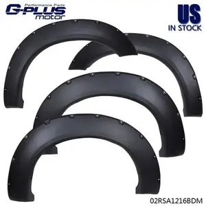 Pocket Rivet Fender Flares Wheel Cover for 2011-2016 Ford F-250, F-350, Polypropylene Off Road Accessories, Impact-Proof, Includes Bolts, Mud Protection