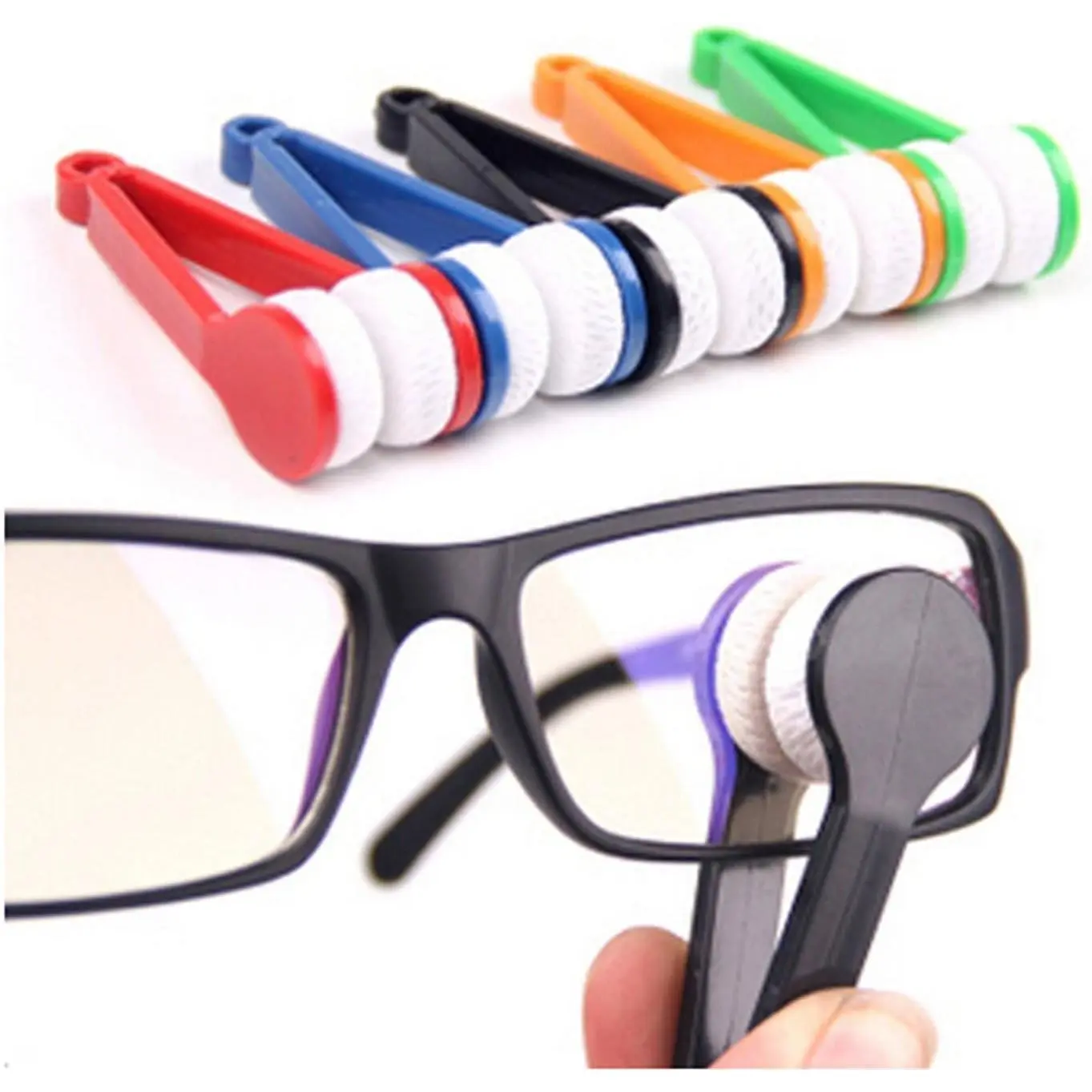 5 count Mini Sun Glasses Eyeglass Microfiber Spectacles Cleaner Soft Brush Cleaning Tool Mini Microfiber Glasses Eyeglasses Cleaner Cleaning Clip (Random Color)