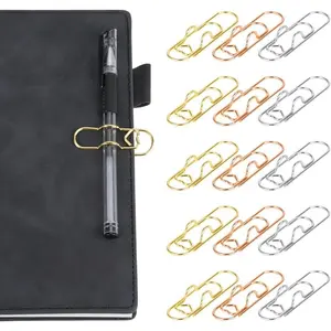 15 count Pen Holder for Notebook, Metal Pen Clips, Paper Clip Pen Holders for Journal, Planner, Pen Holder Clip Pencil Holder, Office School Supplies, //Rose