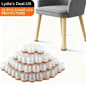 Chair Leg Protectors 32 Pack, Rubber Chair Leg Covers for Hardwood & Tile Floors, Furniture Floor Protectors, Home Essentials