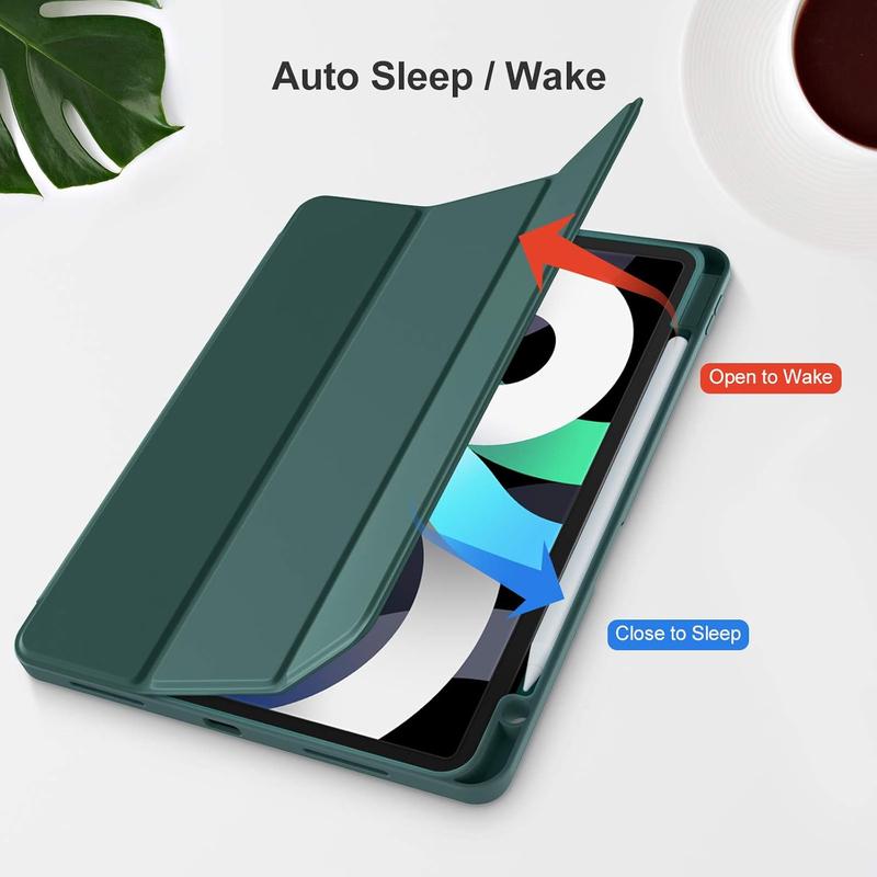 iPad Case/iPad 10th Generation Case [11-Inch 2025/10.9 Inch 2022] with Pencil Holder, Smart Cover with Soft TPU Back [Support Auto Wake/Sleep] Blue Protective Protection Green Tablet Computer