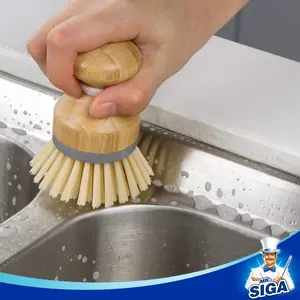 Eco-Friendly Bamboo Dish Brush Set, Perfect Kitchen Sink Cleaning Tool, Efficient Bowl Cleaner, 1 Count, Easy High-Performance Clean
