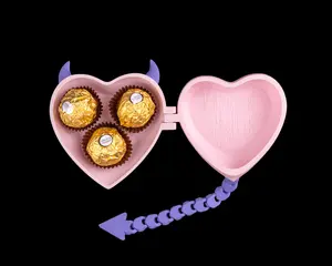Devil Heart Stash Container | Love Stash Collection | 3D Printed Heart Box with Tail