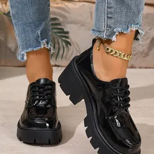 New Thick Sole Oxford Shoes, School Uniform Style Loafers, Multi-Functional Round Head Mary Jane Flats, Comfortable Fashion Footwear