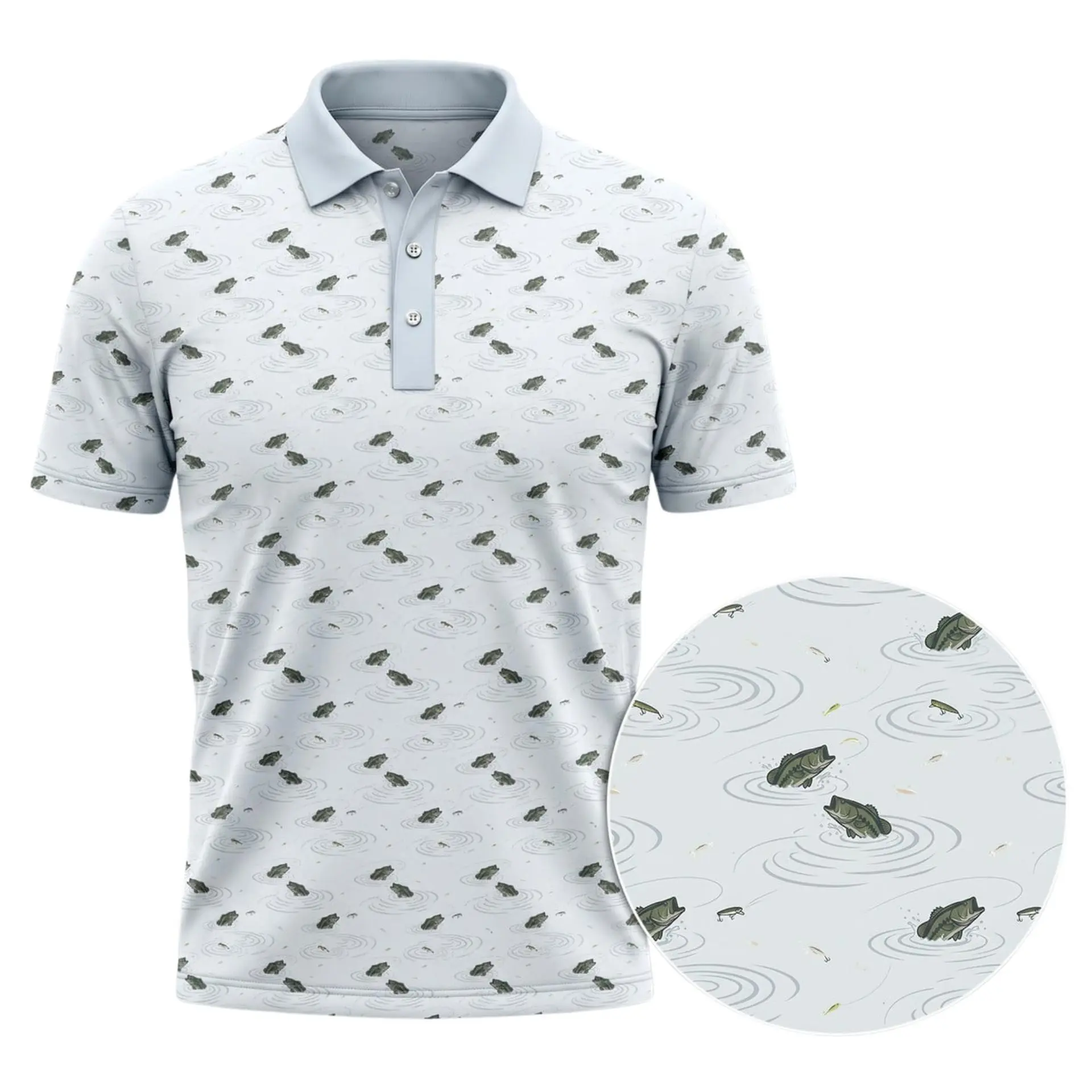 Mens Bass Fishing Polo Shirt Sublimation Printing Largem0uth Bass Custom Graphics Breathable Sporty – Sizes S 5XL Gift for Him Casual Breathable, gameday polo, funny polo, Mens Polo, gift for him