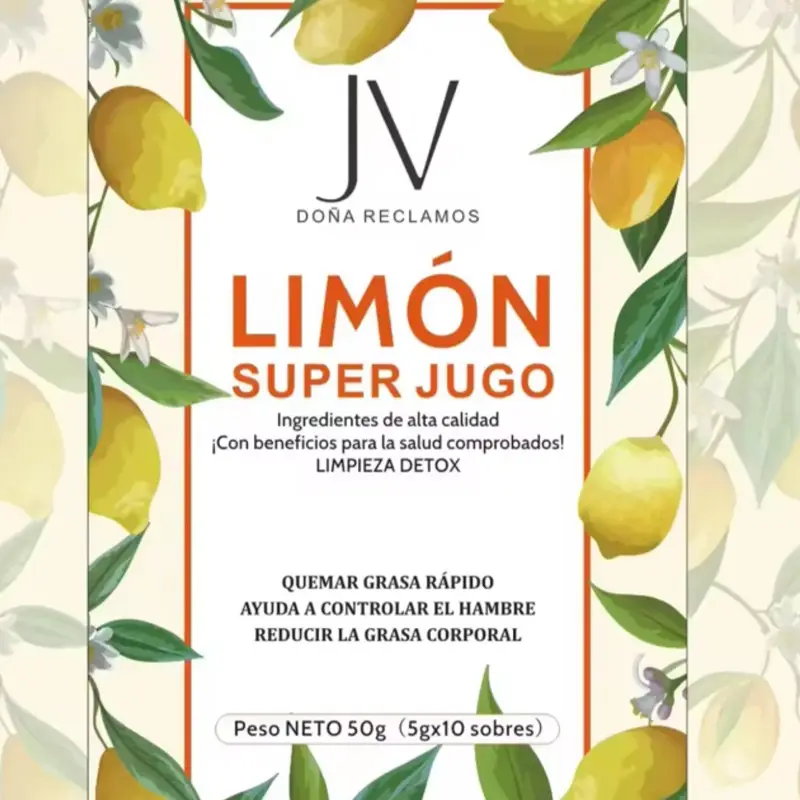 Dona Reclamos Lemon Super Jugo Juice 50g - Quick Fresh Drink with Quickly Freshening Lime & Lime for Skin Health and Hydration - Beverage, Fruit