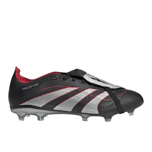 adidas Mens Predator Obsidian Strike Fold-Over Tongue Firm GroundMulti Ground Soccer Cleats  - Black, Silver