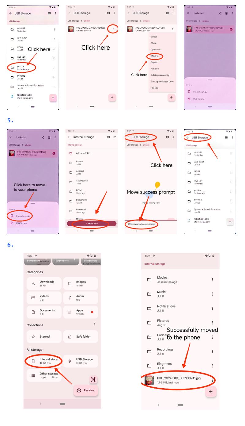 SEALIGHT Multi-Port Memory Card Reader，4 in 1 SD/TF/USB OTG Adapter for iPhone 15/14/13/12/11 Pro/Pro Max, Android, iPad, Laptop with Type C, USB C, Lightning, Plug & Play, Record Memory Gift (No App Required)