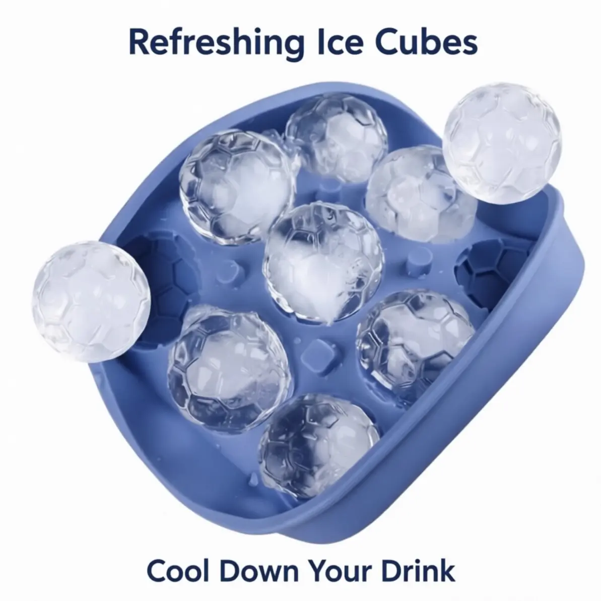 Soccer Ball Ice Cube Tray – Food-Grade Silicone, BPA-Free, Slow-Melting Ice Balls for Whiskey, Cocktails, Juice & Drinks