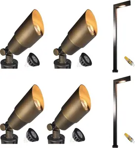 COLOER Die-cast Brass 12V LED Low Voltage Landscape Lighting Kit KIT-7