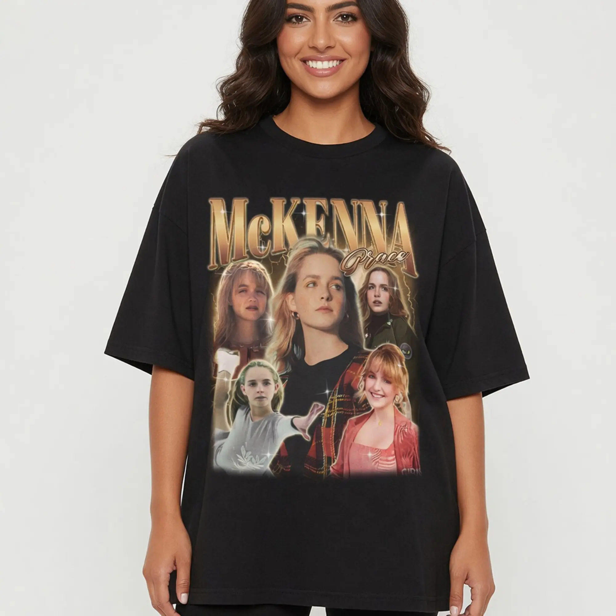 McKenna Grace Vintage Shirt Unisex Retro 90s Homage Actress Graphic Tee Fan Gift Merch Top Womenswear