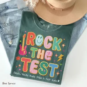 Comfort Colors Rock the Test Day Teacher TShirt, State Testing Tee, Testing Coordinator T-shirt, School Testing Week T-shirt, You're More than a Test Score