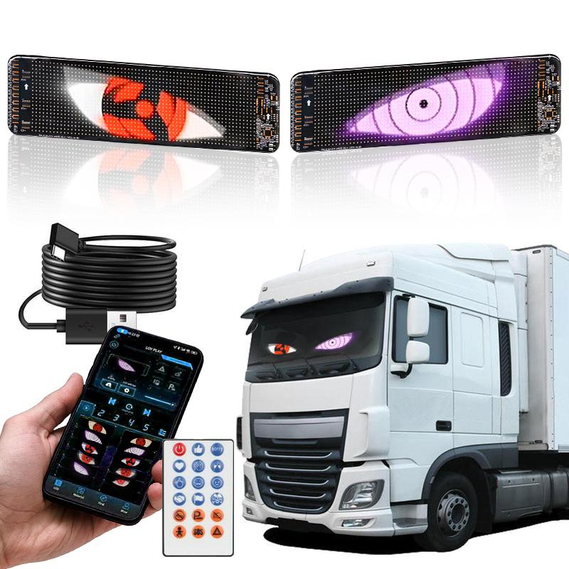 Blumi Light Programmable Flexible LED Digital Display, Smart APP Control, DIY Pattern Animation Matrix Panel Board Banner LED Lights for Car (19.2" x 4.3")