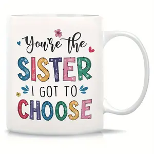 Sister coffee mug 11oz, Best friend Ceramic Cup Friendship Gift for Women Bestie Female Friends BFF Soul Sister Besties, Gifts for Birthday Christmas Valentines