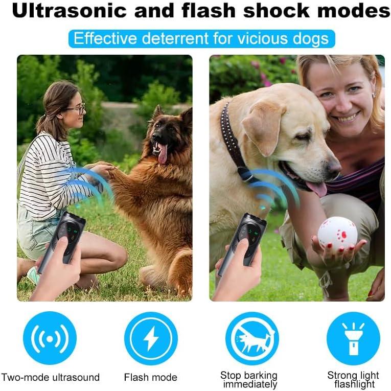 Dog Bark Deterrent Device, Ultrasonic Dog Training Tool, 3X Head anti Barking Device for Dogs Barking Silencer, Modes & LED Light Portable Bark Stopper Indoor & Outdoor, Ltd Dongguan 123 Pet Products Co., Ltd
