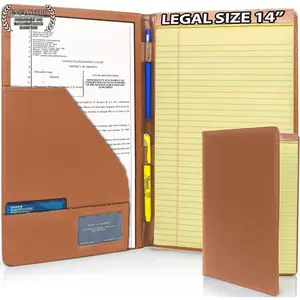 Legal Size Padfolio, 8.5 x 14 Inch Portfolio Folder for Legal Pad, Professional Padfolio for Job Interviews, Business Meetings, and Attorneys (Saddle Tan)