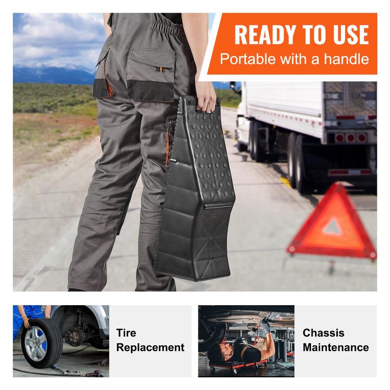 VEVOR single pack Car Service Ramp,  , 20000 lbs/10 ton Loading Capacity, 5.5" Lift Car Ramp, Low Profile Plastic Tire Ramp, Heavy Duty Truck Ramp for Oil Changes Wheels, Lift Vehicle Maintenance  VEVOR Super Brand Day