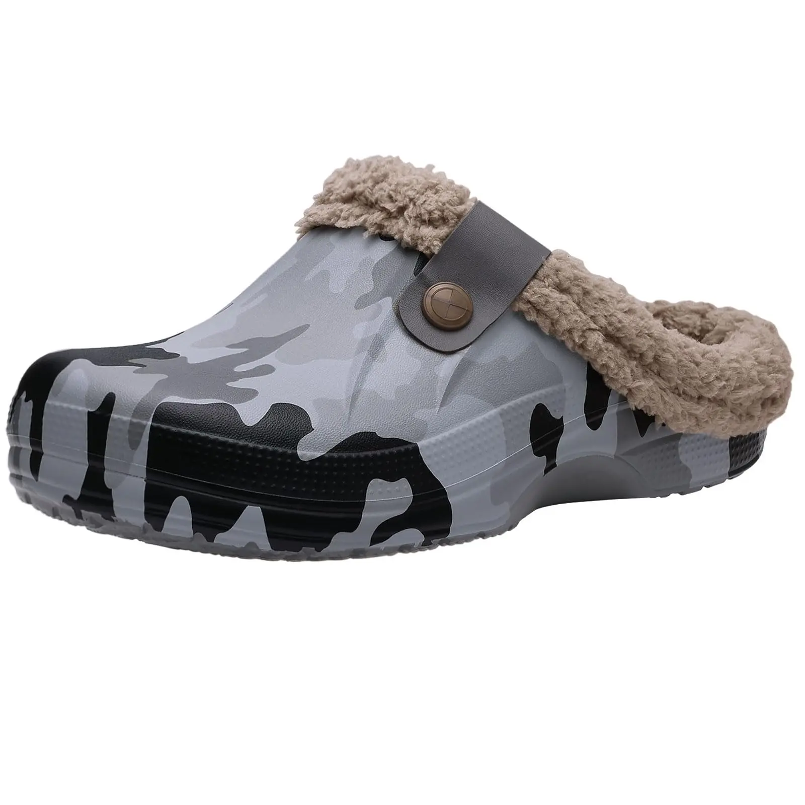 KIDMI Fur Lined Clogs Fuzzy Slippers for Men and Women with Memory Foam Waterproof, Non-Slip Indoor Outdoor, Around House, Cozy Warm Inside, Gifts for Women and Men, Moms and Dads,All Day Comfort,Easy To Slip On,Garden Shoes