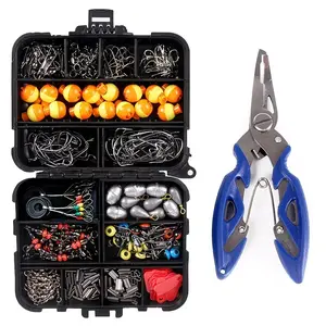 263 Piece Fishing Accessories Set, Includes Lure Clips, Spherical Floats, Jigging Rods, Copper Tubes, Lead Sinkers, Fishing Tools Kit