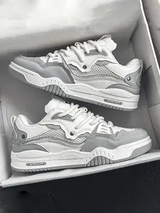 Men's Thick Sole Fashion Color Block Skate Shoes, Fashionable Casual Sneakers, Stylish Comfortable Breathable for Daily Wear & Outdoor Sports