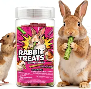 25-Count Oat, Timothy & Beet Puff Sticks for Rabbits, Guinea Pigs, Small Pets | 8.8 oz Natural High Fiber Chew Treat with Oat Hay for Digestion | Hamsters, Chinchillas, Degus