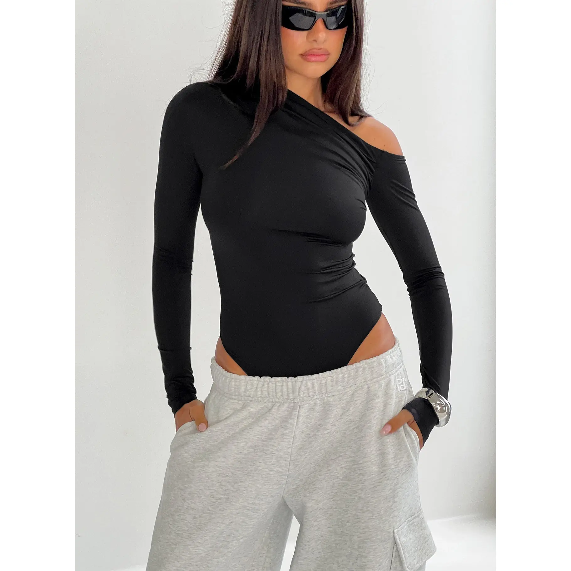 Antilles One Shoulder Bodysuit Black
