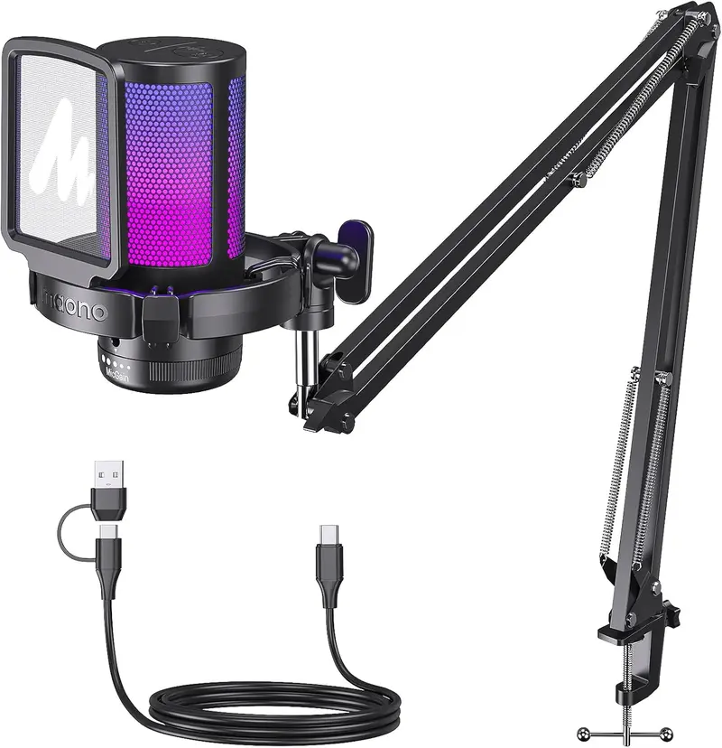 MAONO USB Microphone, 192kHz/24bit Plug & Play PC Computer Podcast