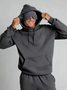 Men's Solid Color Long-Sleeve Hoodie with Drawstring Built-in Eye Mask Kangaroo Pocket Simple Style Perfect Gift for Boyfriend or Husband All Seasons SpringStatements