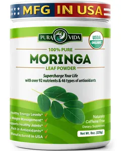 Pura Vida Moringa Powder - 100% Leaf Powder USDA Organic Pura Vida Moringa Powder - 100% Leaf Powder USDA Organic