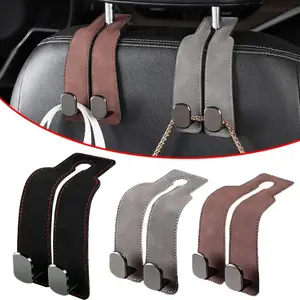 Car Hook Suede Metal Multifunctional Seat Back Storage Car Backseat Organizer, Double Hook Small Hook, Car Interior Decoration Supplies, Creative Car Hanging