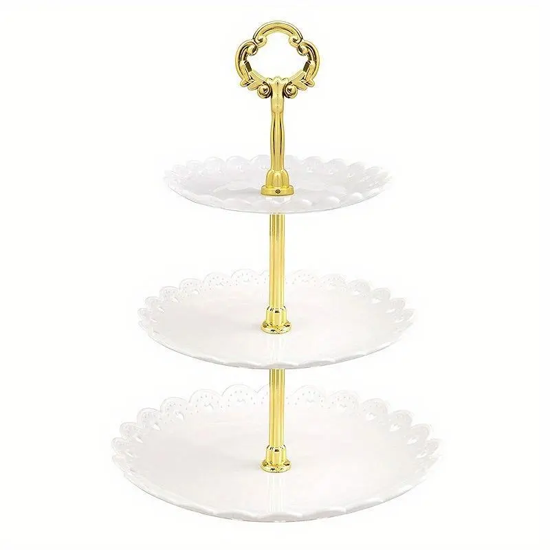 Three-layer Fruit Plate Dessert Candy Dish European-style Fruit Plate Candy Stand Plate Wedding Cake Plate Display Rack