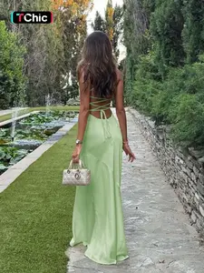Backless Tie-Back Straps Dress for Women, Elegant Sleeveless Party Wear, Perfect for Summer Events and Night Out, Womenswear