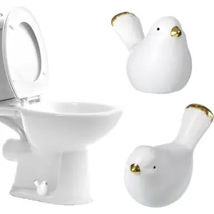 2Packs Decorative Ceramic Toilet Bolt Caps Cute Screw Cover Caps for Toilet Bottom Easy Installation Bathroom Replacement Parts for Bathroom Decor (White)