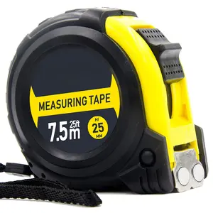25 Ft Retractable Hand Measuring Tape - Easy-to-Read Bold & Large Numbers, Dual-Side Metric/Inch Decimal Ruler, Accidental Drop Protected Rubber Casing, Secure Tip, for Carpenters, Architects, Handyman