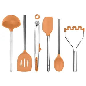 Tovolo Set of 6 Silicone Kitchen Utensils w/SSandles