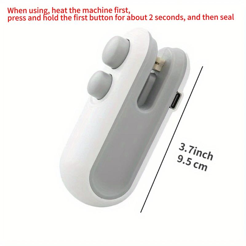 2 in 1 Mini Sealing & Cutting Machine, Portable Usb Rechargeable Snack Sealing Machine, Handheld Heat Sealing Device for Snack & Food Storage Plastic Sealer, Vacuum Sealer Machine
