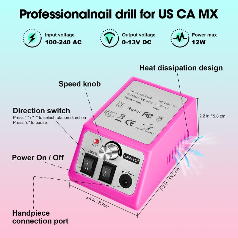 Professional Nail Drill 35000RMP Electric Nail File Nail Filer Electric E Filer for Nails, Nails Drill Kit with Nail Drill Bits and Sanding Bands and for Acrylic Nail Gel Nail Manicure Pedicure