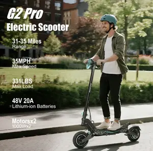 G2/G2Pro Electric Scooter for Adults 800/1000W*2 Brushless Motor 10" Off-Road Tires 28/35MPH Range Foldable Commuter E-Scooter with LED Display Dual Braking System H Batteries TikTokshop Gift
