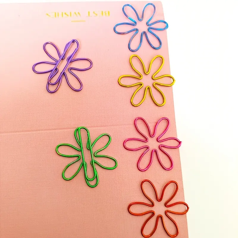 12pcs Meters Colorful Paper Clips, Multifunctional Iron Bookmark & Paper Clamp, Office Supplies, Multifunctional Stationery, Ideal Gift for School and Office Use