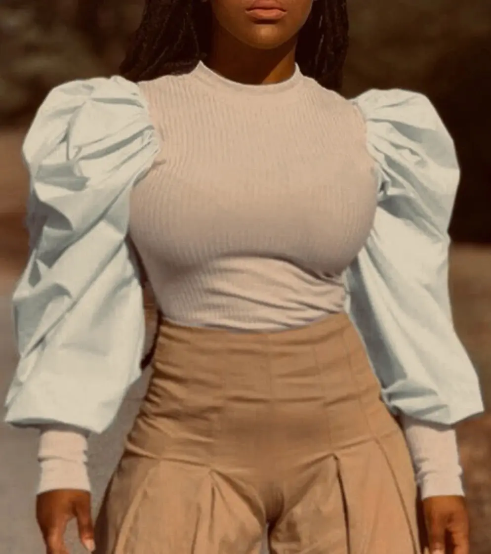 Nude “Bubble Puff” Sweater