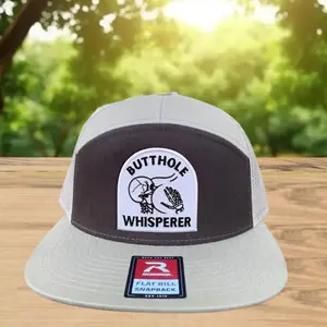 Buttho.le Whisperer Embroidered Patch Hat, Funny Skeleton Trucker Cap, Adjustable Snapback Mesh Hat
