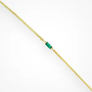 EVRY JEWELS Gold or Silver Plated Women's Waterproof Gem Bar Bracelet