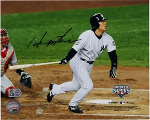 Hideki Matsui New York Yankees Autographed 8" x 10" 2009 World Series Hitting Photograph - Fanatics Authentic Certified