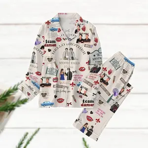 Vampire Diaries Pajamas Set, Vampire Tv Series fan Pajamas, Hello Brother Matching Pajamas, Salvatore Family Pajamas