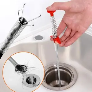 60cm Hand Squeeze Four Claw Pipe Cleaner Flexible Drain Unclog Tool Multi Purpose Cleaner for Kitchen and Toilet