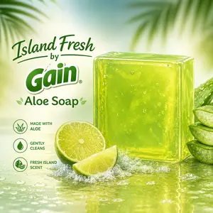 Island Fresh by Gain Aloe Cleansing Soap Bar - Handmade Artisan Cleanser, Gentle Hydrating Moisturizer, Natural Bath & Body Care for Daily Hand Use