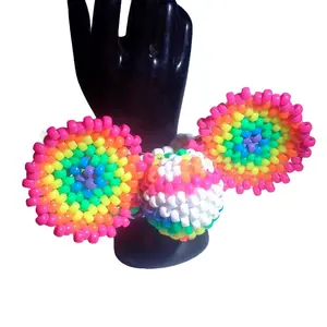 Rainbow DM5 On 3d Rainbow Kandi Cuff Bracelet Kandy Raver PLUR