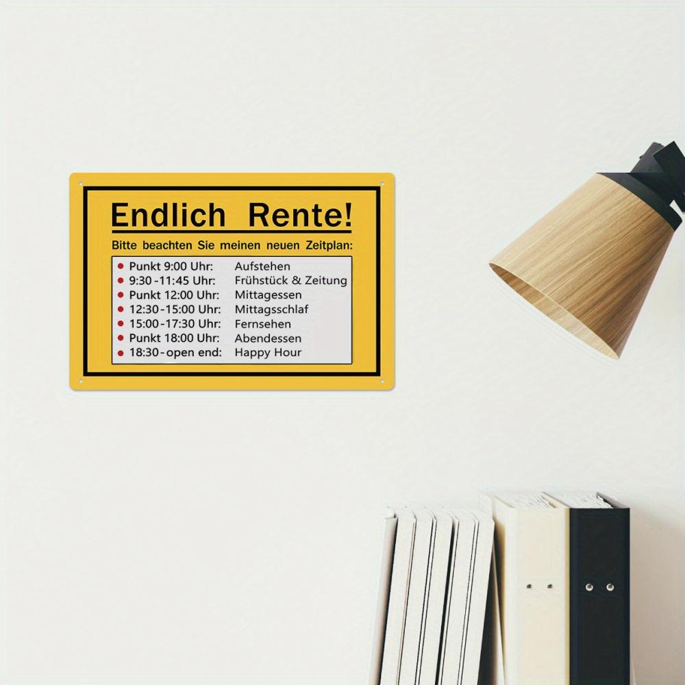 Vintage Retirement Timetable Metal Tin Sign - Perfect Wall Art Decor Gift for Family, Friends & Colleagues, 7.9 x 11.8 Inches